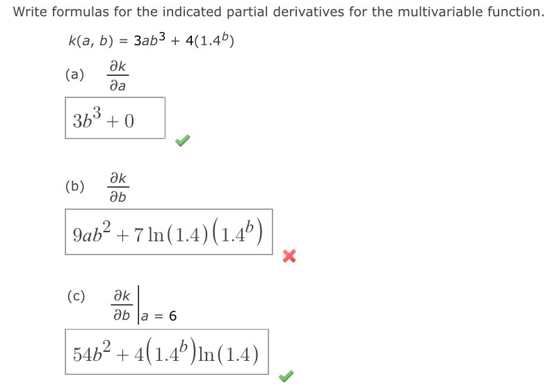 Solved Write Formulas For The Indicated Partial Derivatives Chegg