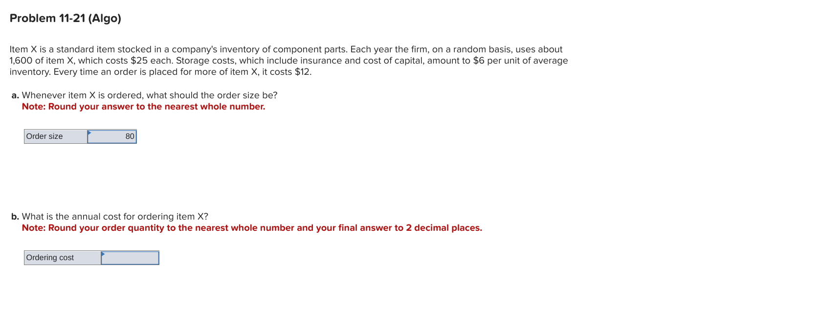 Solved Item X Is A Standard Item Stocked In A Company S Chegg