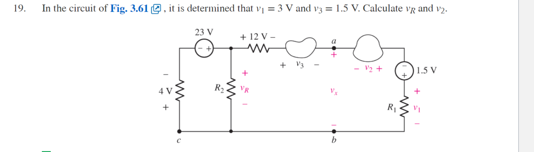 Solved 19 In The Circuit Of Fig 3 61 It Is Determined Chegg