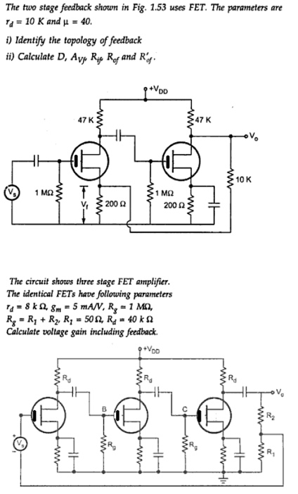 Solved The Two Stage Feedback Shown In Fig Uses Fet Chegg