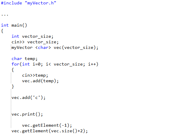 Solved In This Lab You Define The MyVector Class Your Chegg