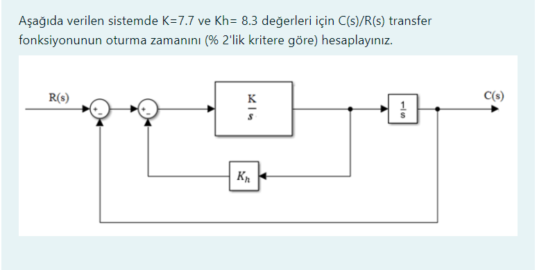 Solved Aşağıda verilen sistemde K 7 7 ve Kh 8 3 değerleri Chegg