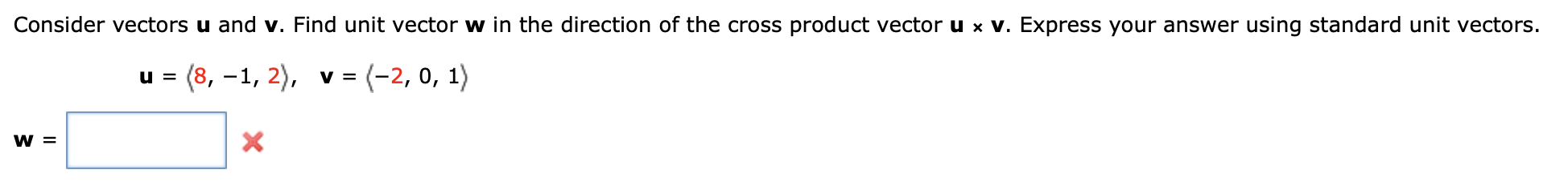 Solved Consider Vectors U And V Find Unit Vector W In The Chegg