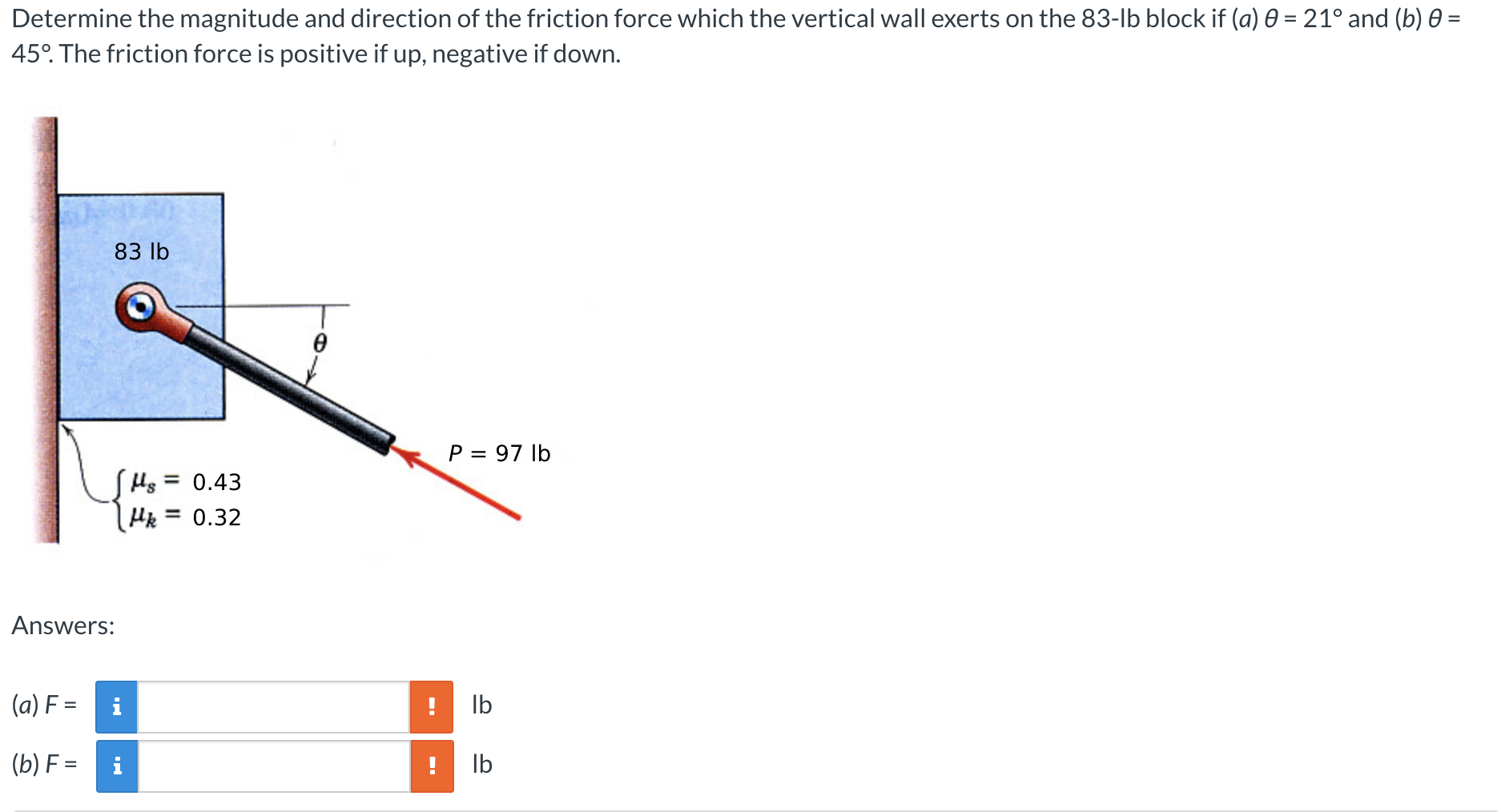 Solved Determine The Magnitude And Direction Of The Friction Chegg