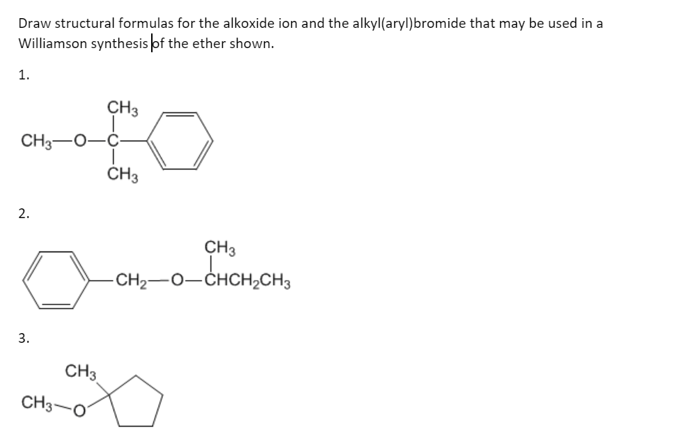 Solved Draw Structural Formulas For The Alkoxide Ion And The Chegg