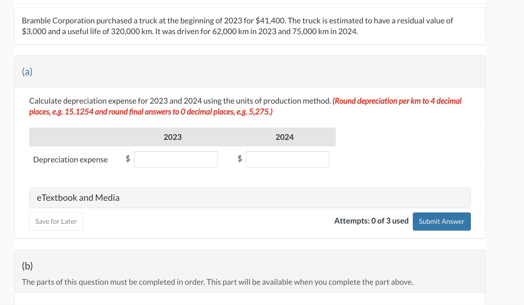 Solved Bramble Corporation Purchased A Truck At The Chegg