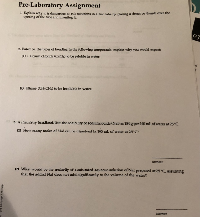 Solved Pre Laboratory Assignment 1 Explain Why It Is Chegg