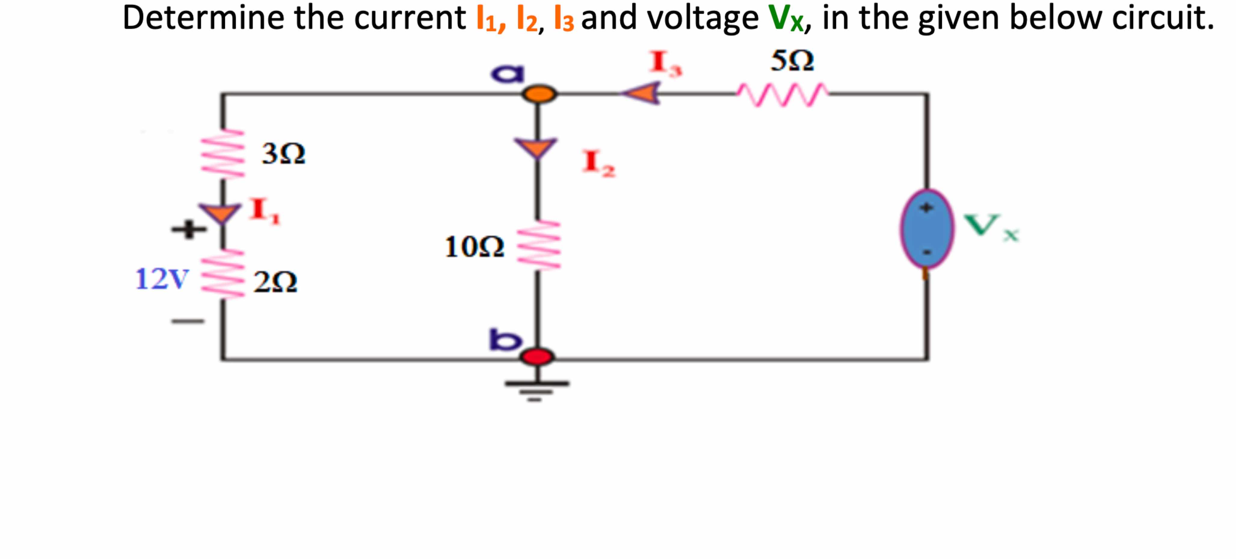 Solved Determine The Current I I I And Voltage Vx In Chegg