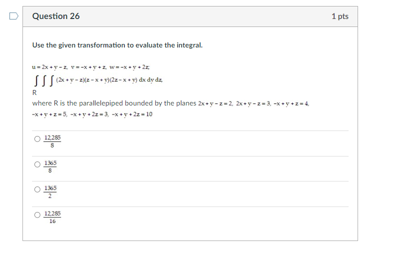 Solved Use The Given Transformation To Evaluate The Chegg