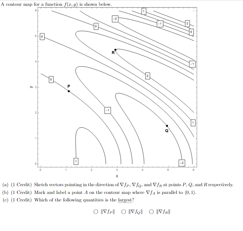 Solved A Contour Map For A Function F X Y Is Shown Below Chegg