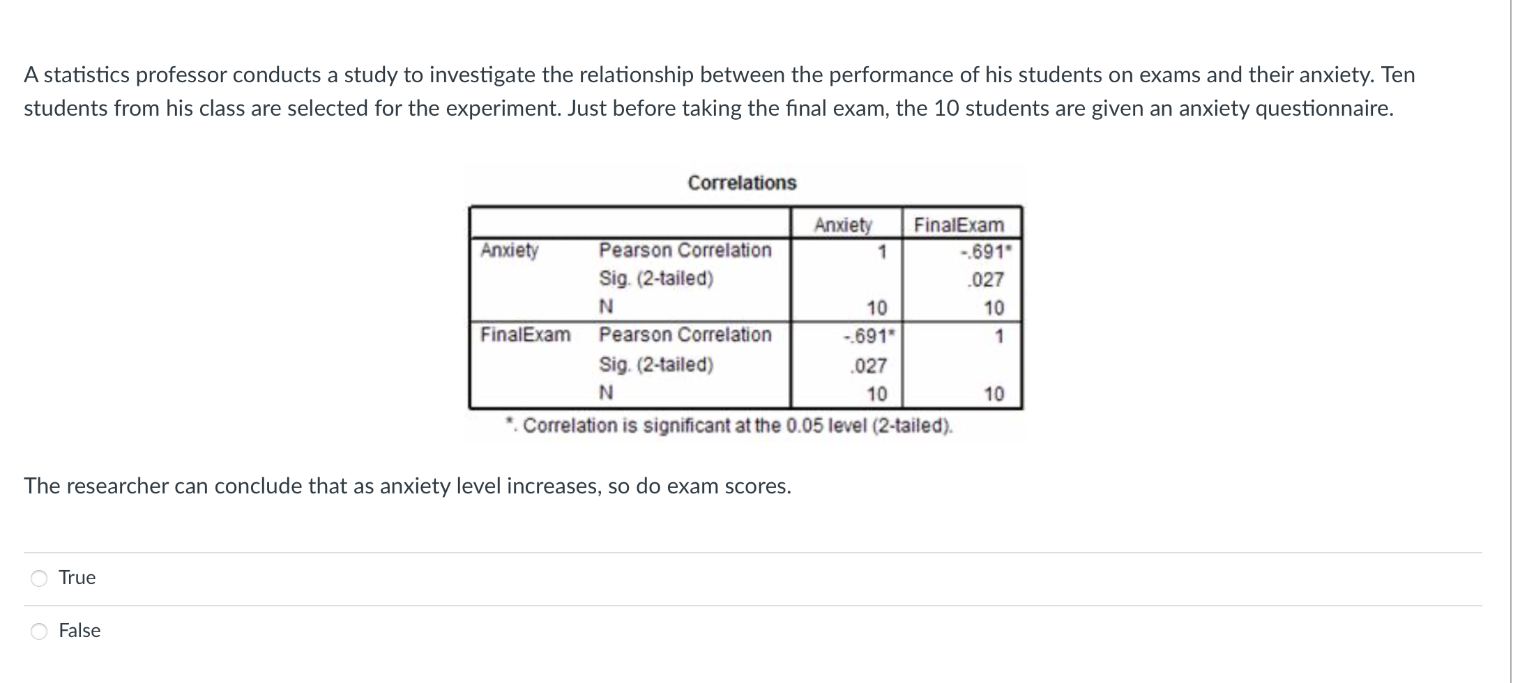 Solved A Statistics Professor Conducts A Study To Chegg