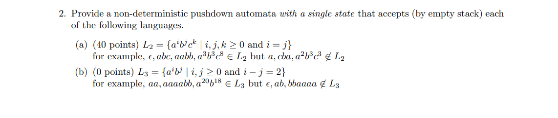 Solved Provide A Non Deterministic Pushdown Automata With Chegg