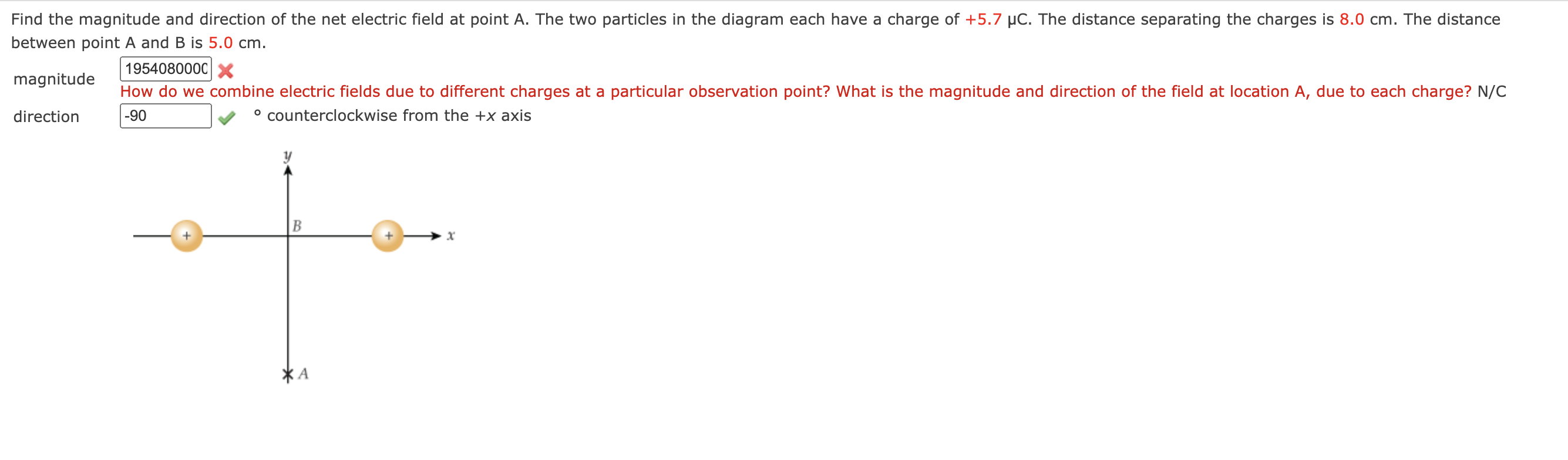 Solved Find The Magnitude And Direction Of The Net Electric Chegg