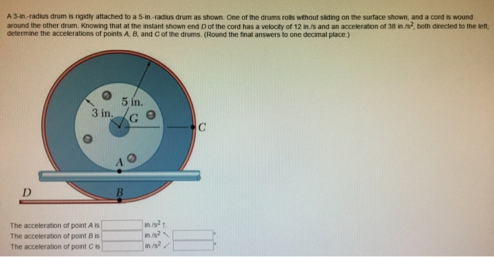 Solved A In Radius Drum Is Rigidly Attached To A In Chegg