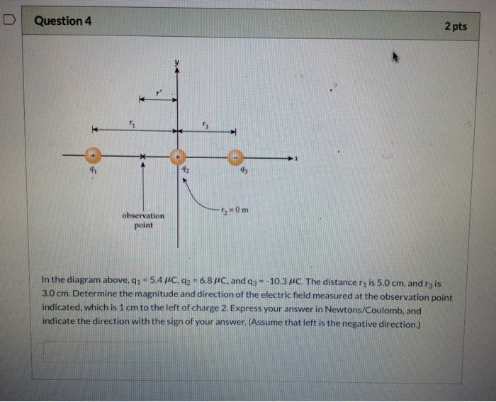 Solved Question Pts M Observation Point In The Diagram Chegg