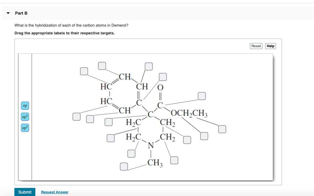 Solved Part A What Is The Hybridization Of Each Of The Chegg