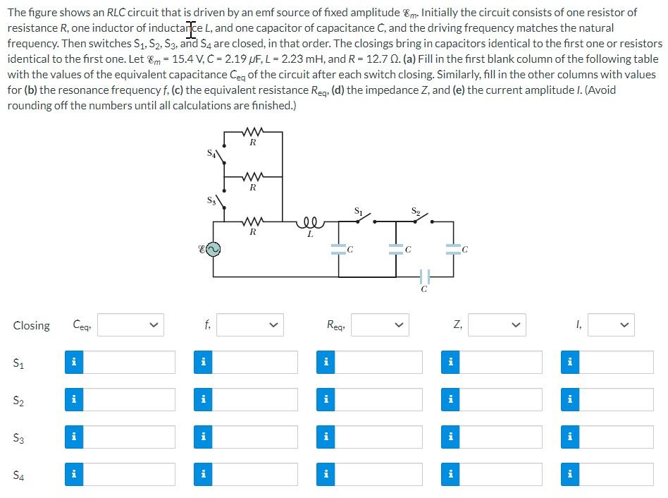 Solved The Figure Shows An Rlc Circuit That Is Driven By An Chegg