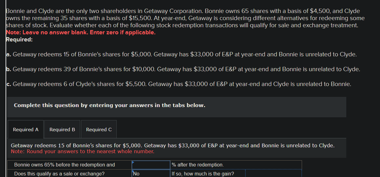 Solved Bonnie And Clyde Are The Only Two Shareholders In Chegg