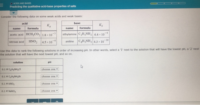 Solved O ACIDS AND BASES Predicting The Qualitative Chegg