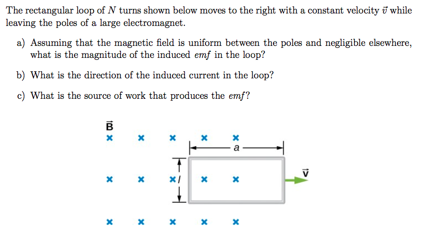 Solved The Rectangular Loop Of N Turns Shown Below Moves To Chegg