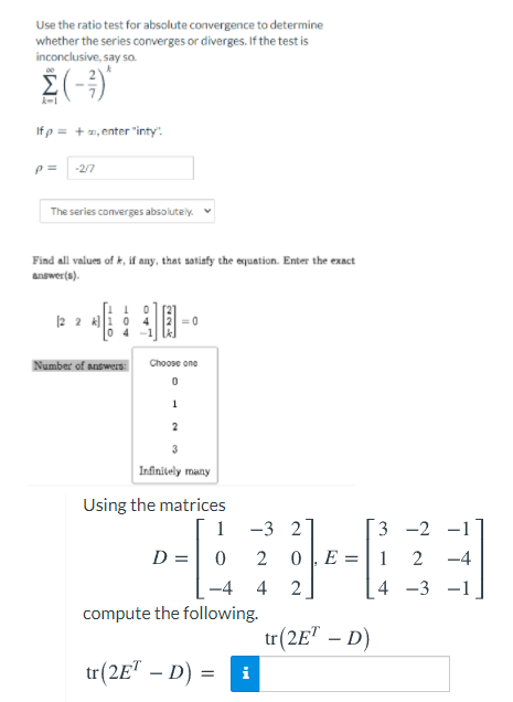 Solved Use The Ratio Test For Absolute Convergence To Chegg