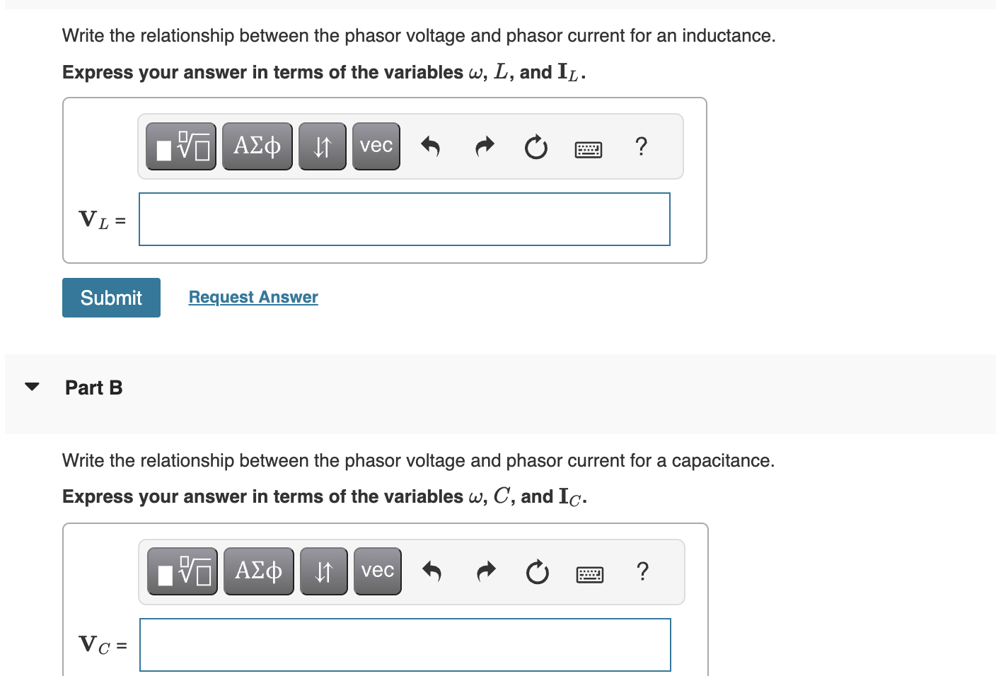 Solved Write The Relationship Between The Phasor Voltage And Chegg