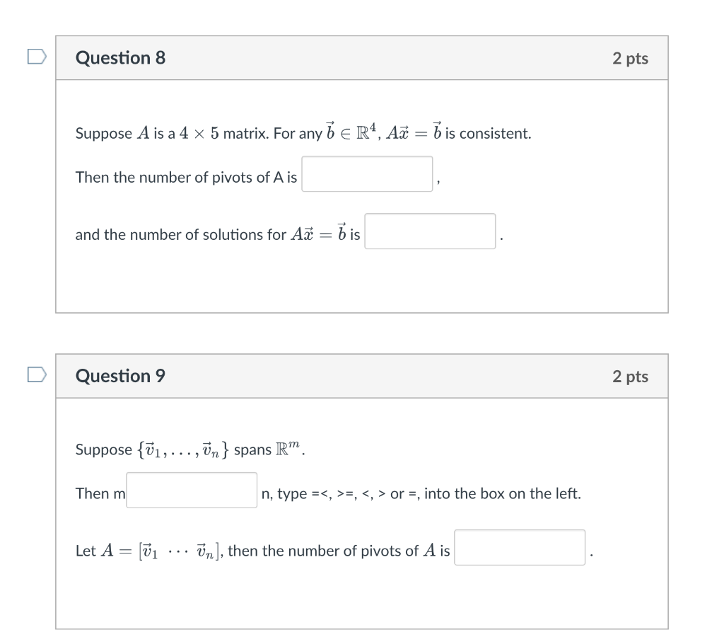 Solved Question Pts Suppose A Is A X Matrix For Any Chegg