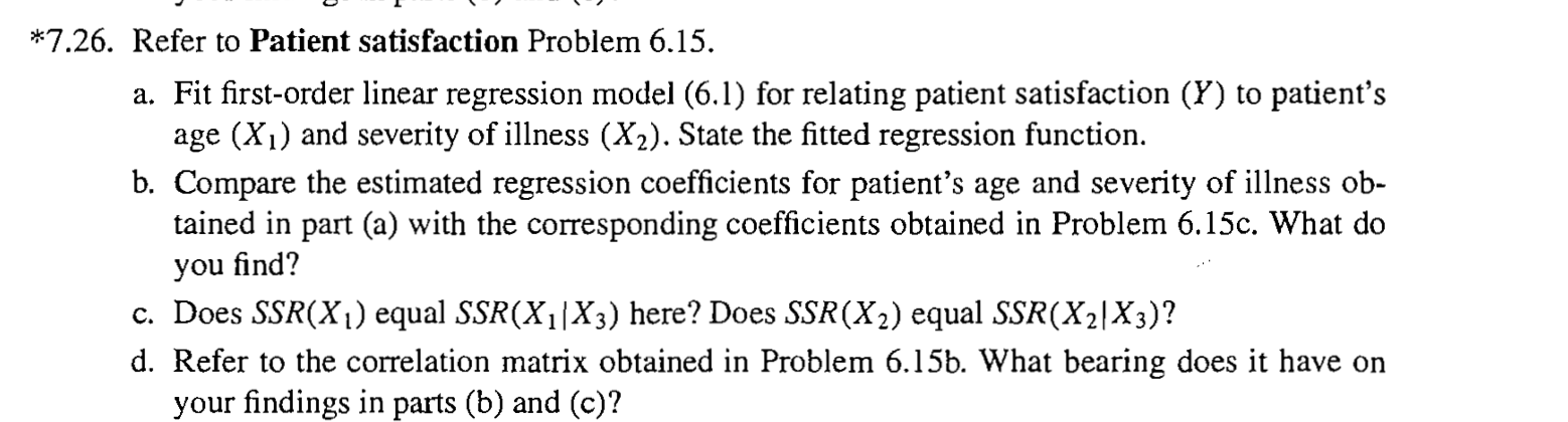 Refer To Patient Satisfaction Problem A Chegg