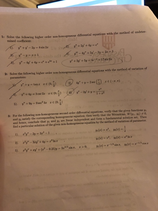 Solved Solve The Following Higher Order Non Homogeneous Chegg