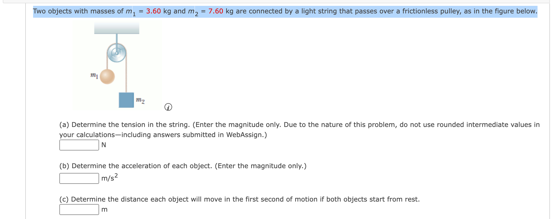 Solved Two Objects With Masses Of M Kg And M Chegg