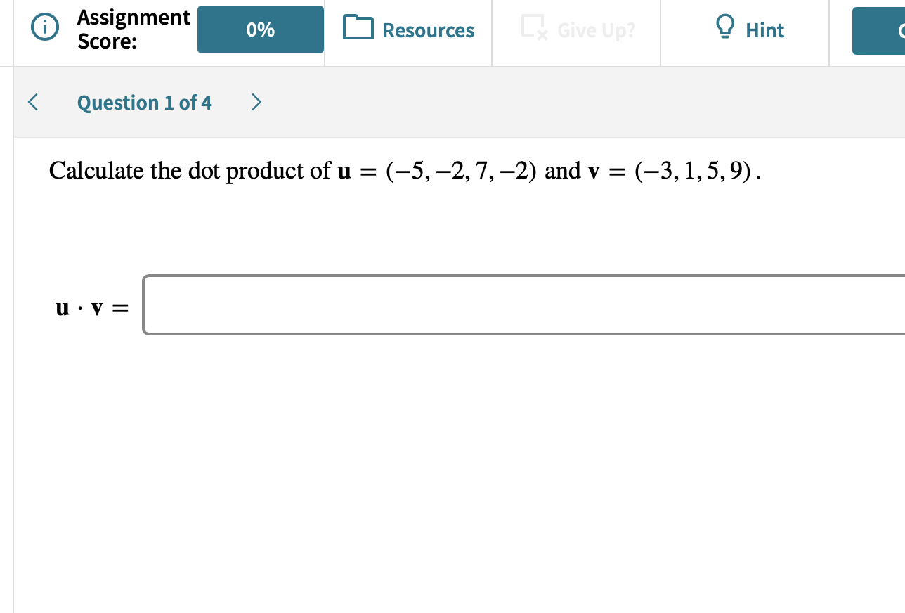 Solved Assignment Score 0 Resources Give Up Hint