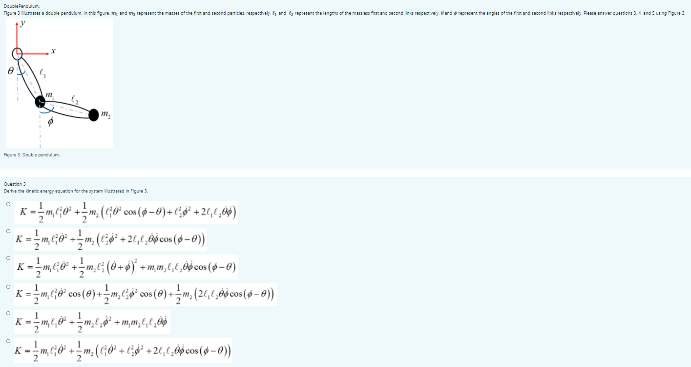 Solved Double Pendulum Figure 3 Illustrates A Double Chegg