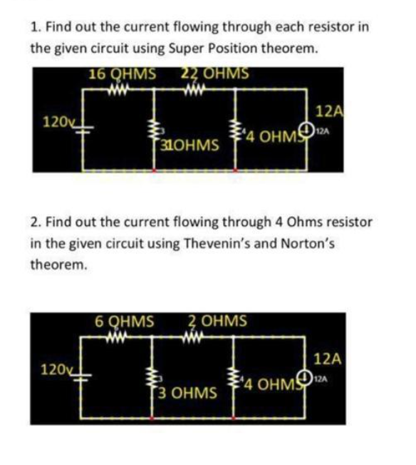 Solved Find Out The Current Flowing Through Each Resistor Chegg