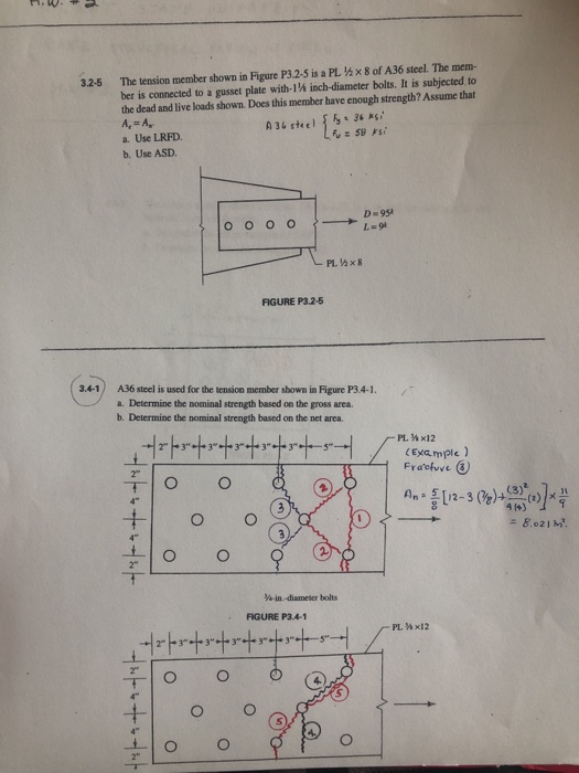 Solved The tension member shown in Figure P32 5 is a PL ½ x Chegg