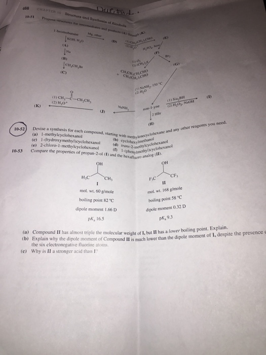 Solved 464 CHAPTER Structure And Synthesis Ot Allcobols 5H Chegg