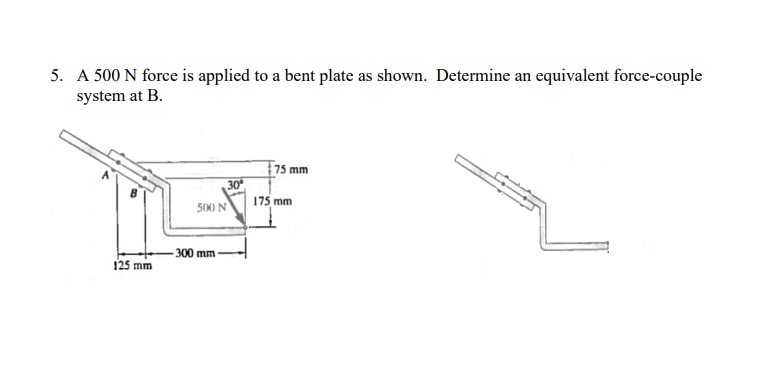 Solved A N Force Is Applied To A Bent Plate As Shown Chegg