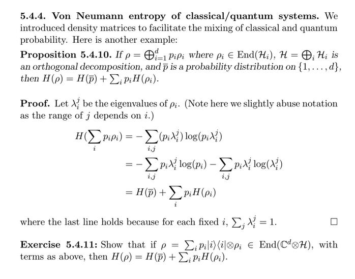 Solved Von Neumann Entropy Of Classical Quantum Chegg