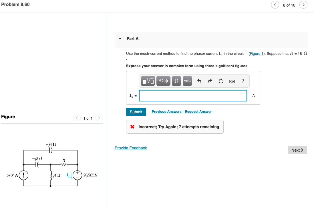 Solved Use The Mesh Current Method To Find The Phasor C