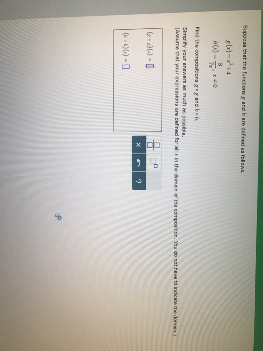 Solved Suppose That The Functions G And H Are Defined As Chegg