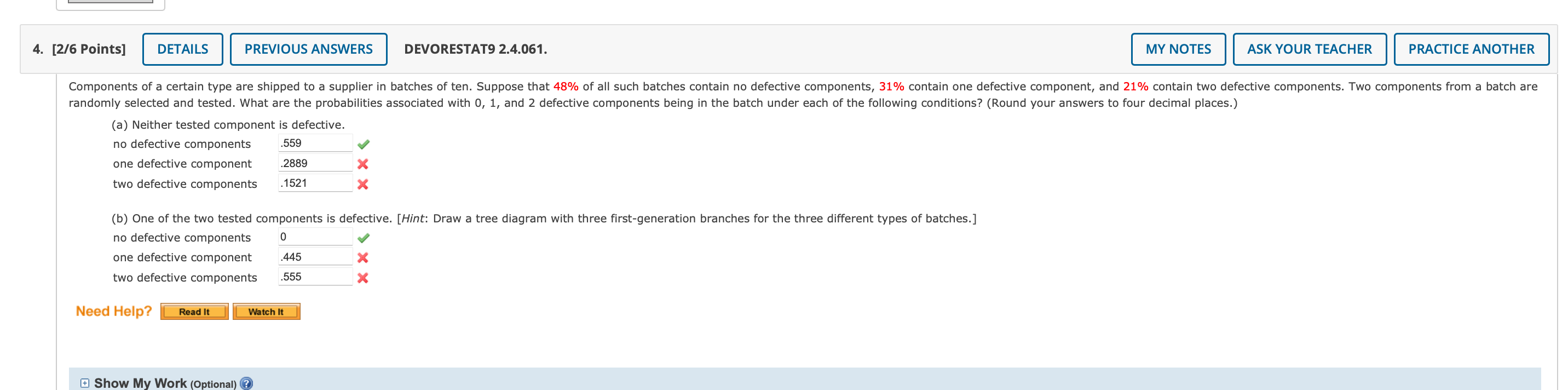 Solved 2 6 Points DEVORESTAT9 2 4 061 B One Of The Two Chegg