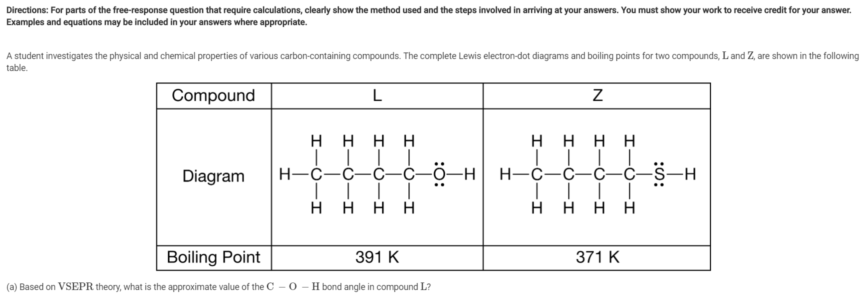 Solved Directions For Parts Of The Free Response Question Chegg