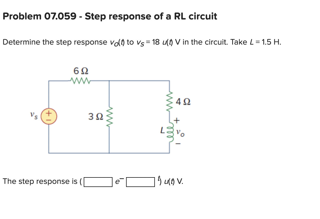 Solved Determine The Step Response Vo T To Vs U T V In Chegg