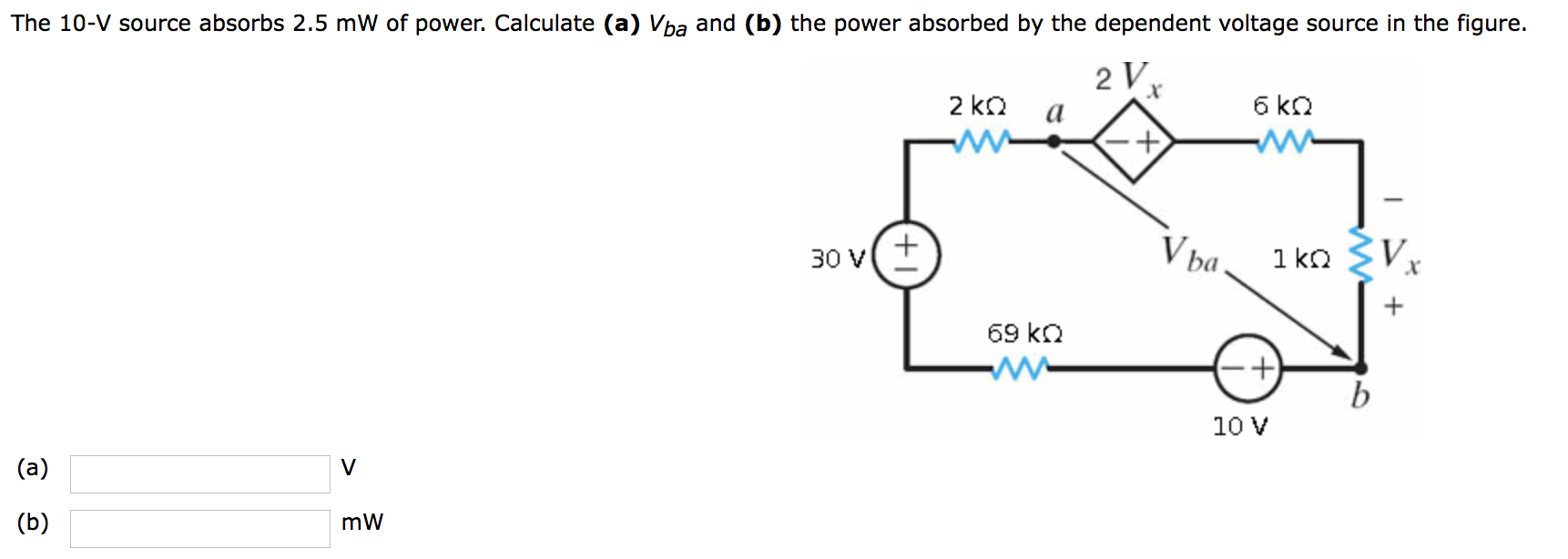 Solved The V Source Absorbs Mw Of Power Calculate Chegg