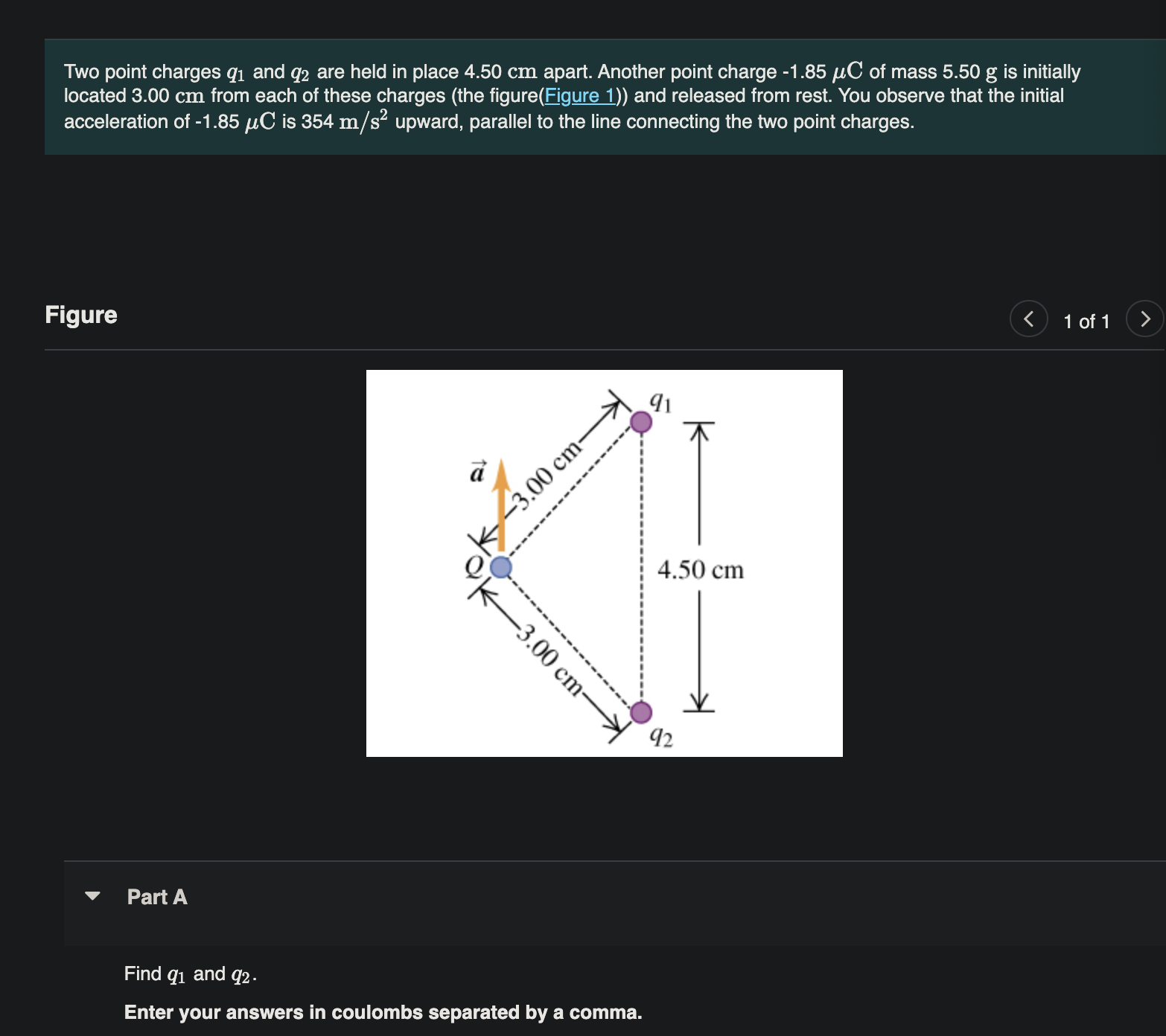 Solved Two Point Charges Q And Q Are Held In Place Cm Chegg