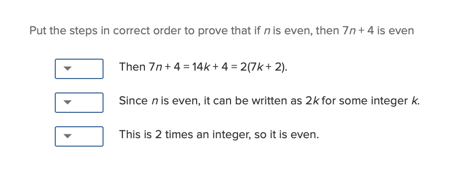 Solved Put The Steps In Correct Order To Prove That If Nis Chegg