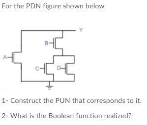 Solved For The PDN Figure Shown Below B 1 Construct The PUN Chegg