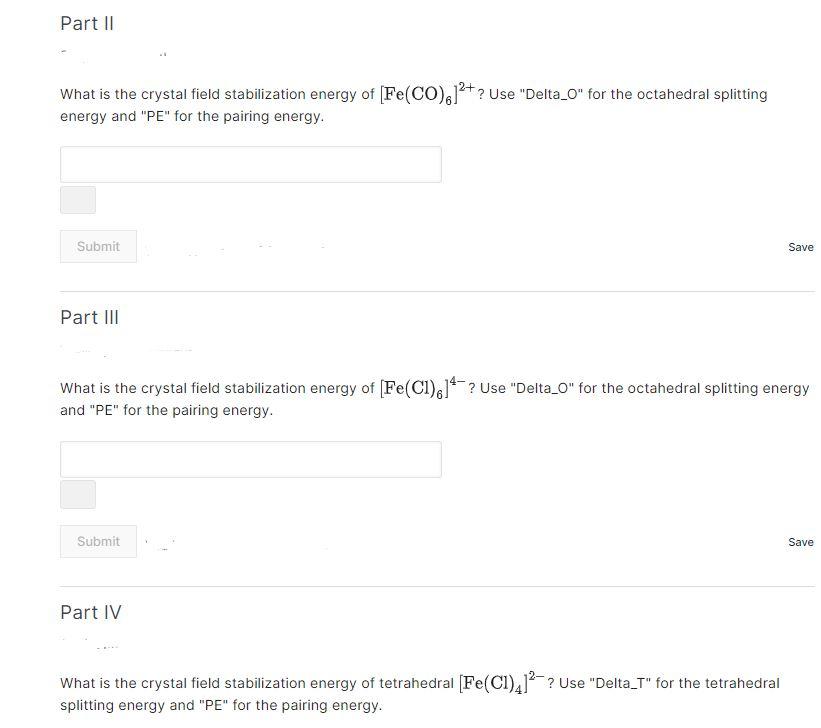 Solved What Is The Crystal Field Stabilization Energy Of Chegg