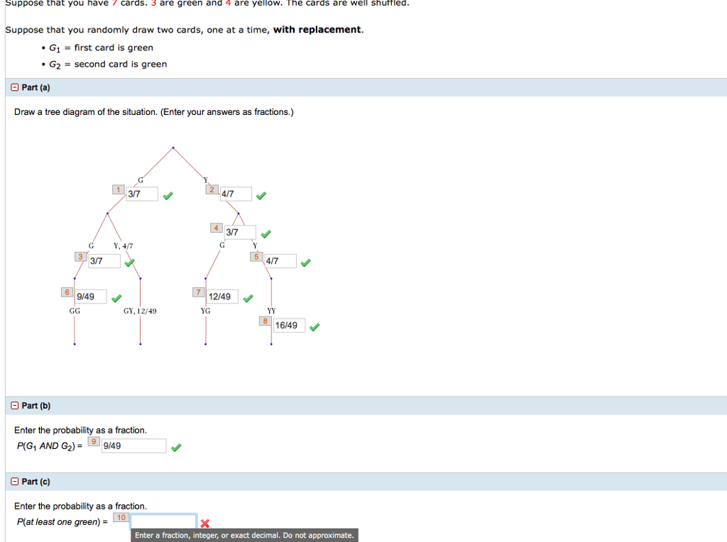 Solved Suppose That You Have Cards Are Green And Are Chegg