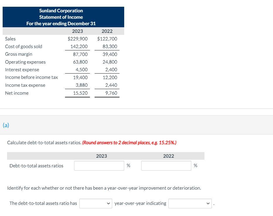 Solved Sunland Corporation Began Operations January Chegg