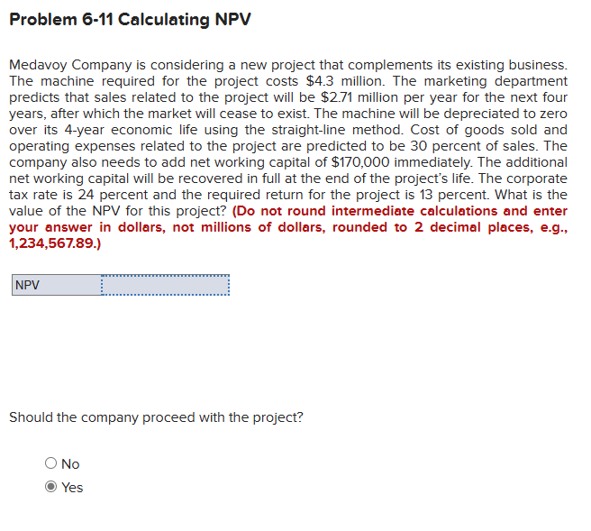 Solved Problem Calculating Npv Medavoy Company Is Chegg